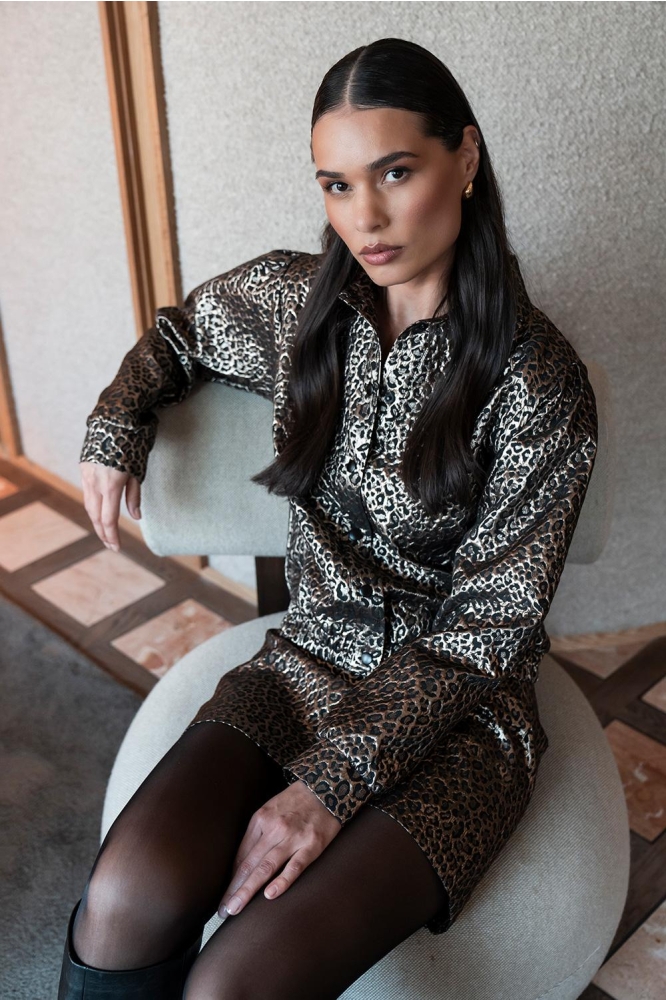 BLOUSE MET STRUCTUUR 55704 20 GOLD/ BLACK